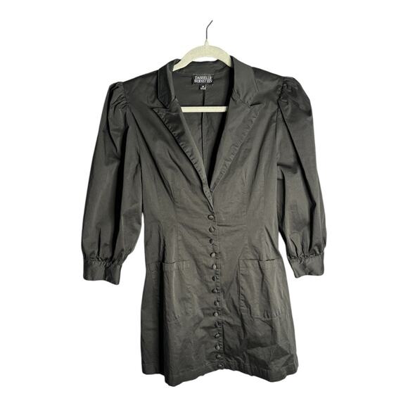 Danielle Bernstein Black Buttoned Front Blazer Mini Dress Size 10 - Picture 1 of 7